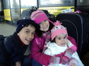 Juntos na chegada em Los Angeles depois de 22 horas fora de casa