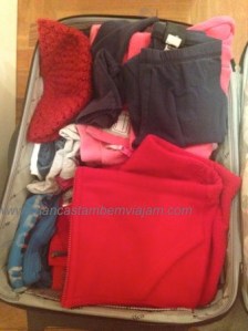 Manga longa, fleece, casaco, meias, gorros, cachecóis… tudo na mala de mão